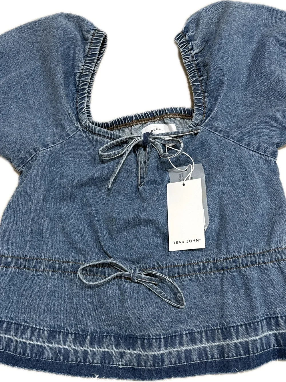 Dear John Mia Denim Crop Top | Size Small | Shierro | NWT - Picture 1 of 7